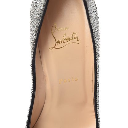 Christian Louboutin Suede Crystal Sexy Strass 100 Peep Toe Pumps 40 Black Diamond 8 of 14