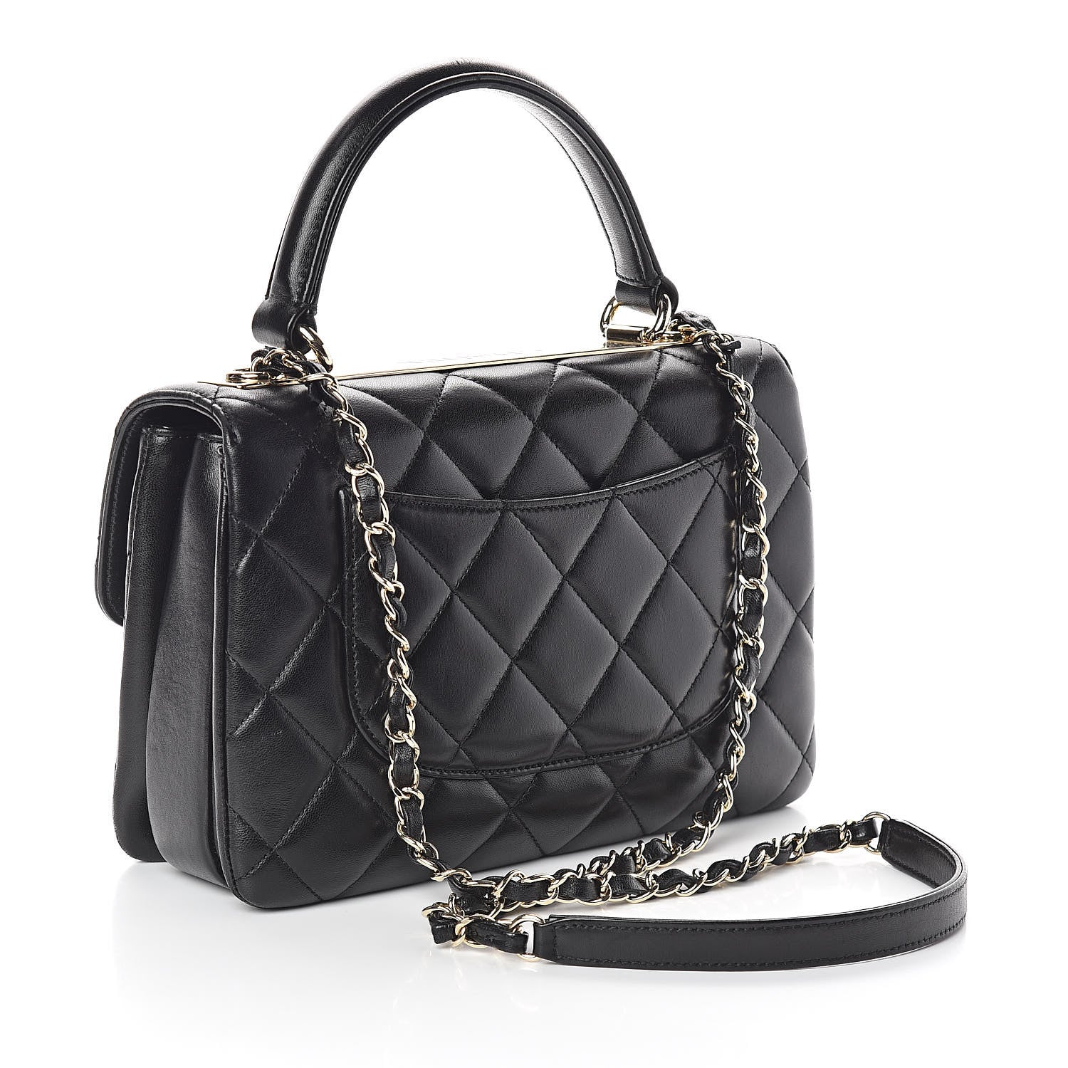 Chanel Lambskin Quilted Small Trendy CC Dual Handle Flap Bag Black 3 of 9