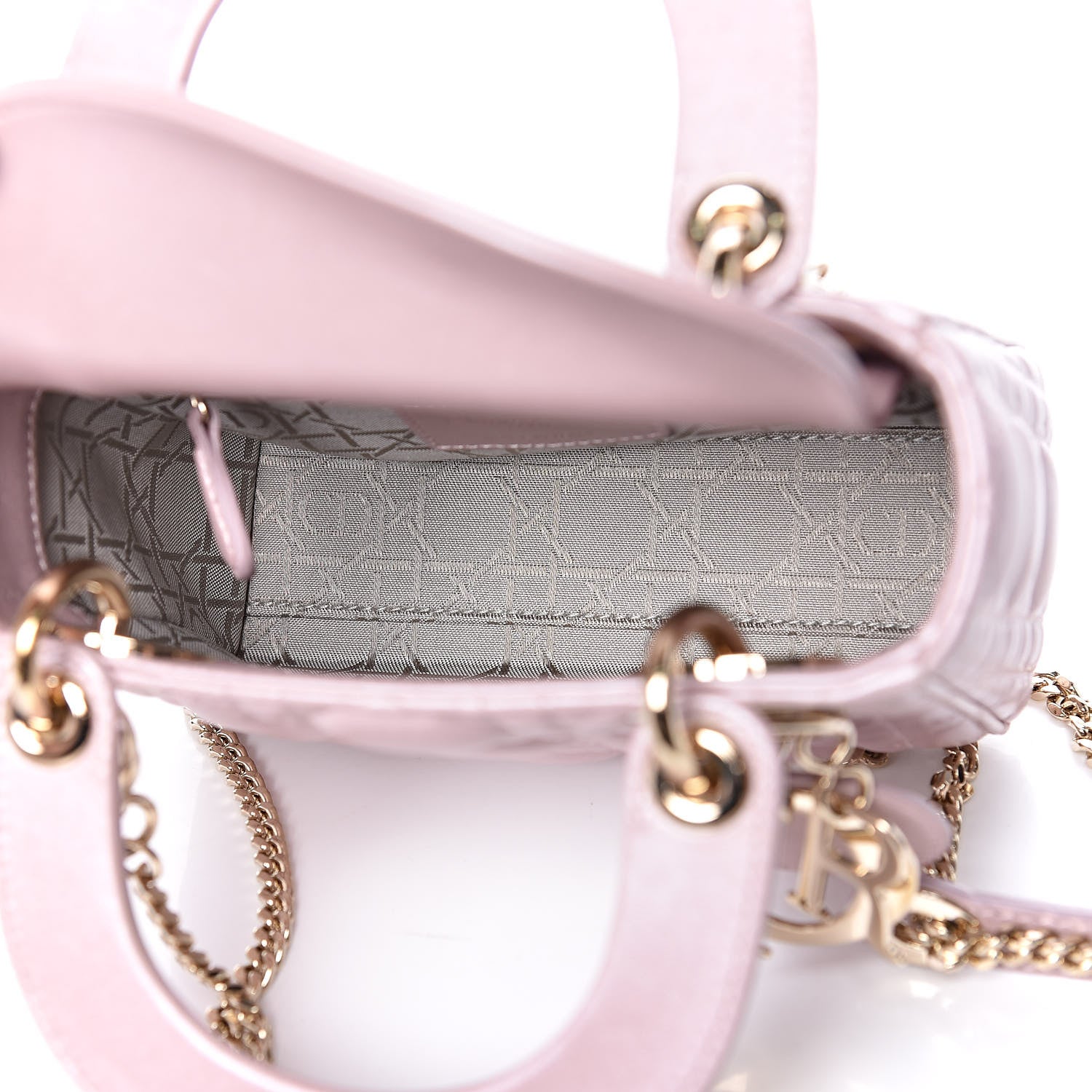 Christian Dior Metallic Lambskin Cannage Mini Lady Dior Lotus 5 of 14