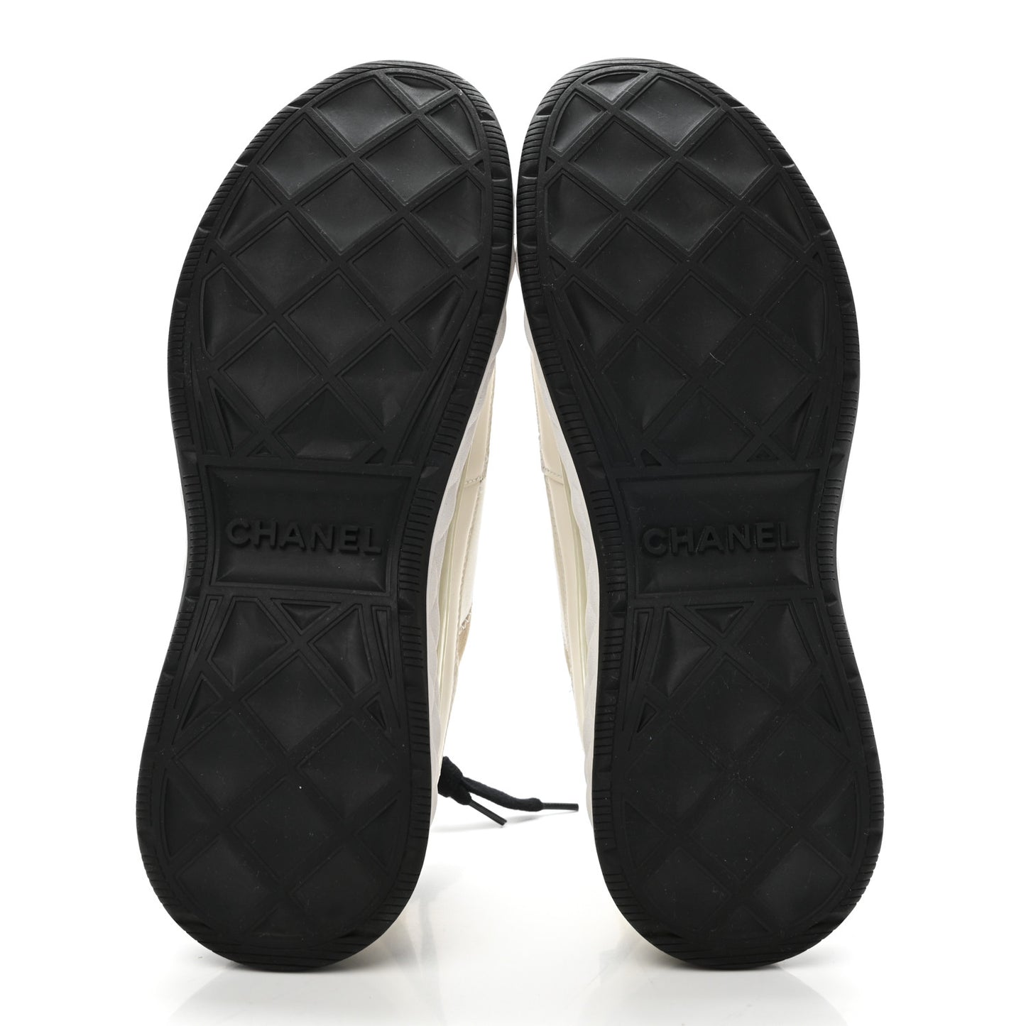 Velvet Calfskin Mixed Fibers CC Sneakers 40 Ivory Black