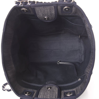 Chanel Denim Large Deauville Tote Dark Blue 5 of 11