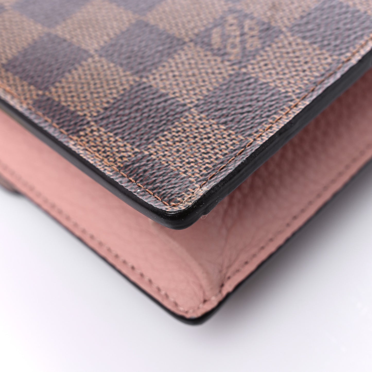 Damier Ebene Croisette Chain Wallet Magnolia