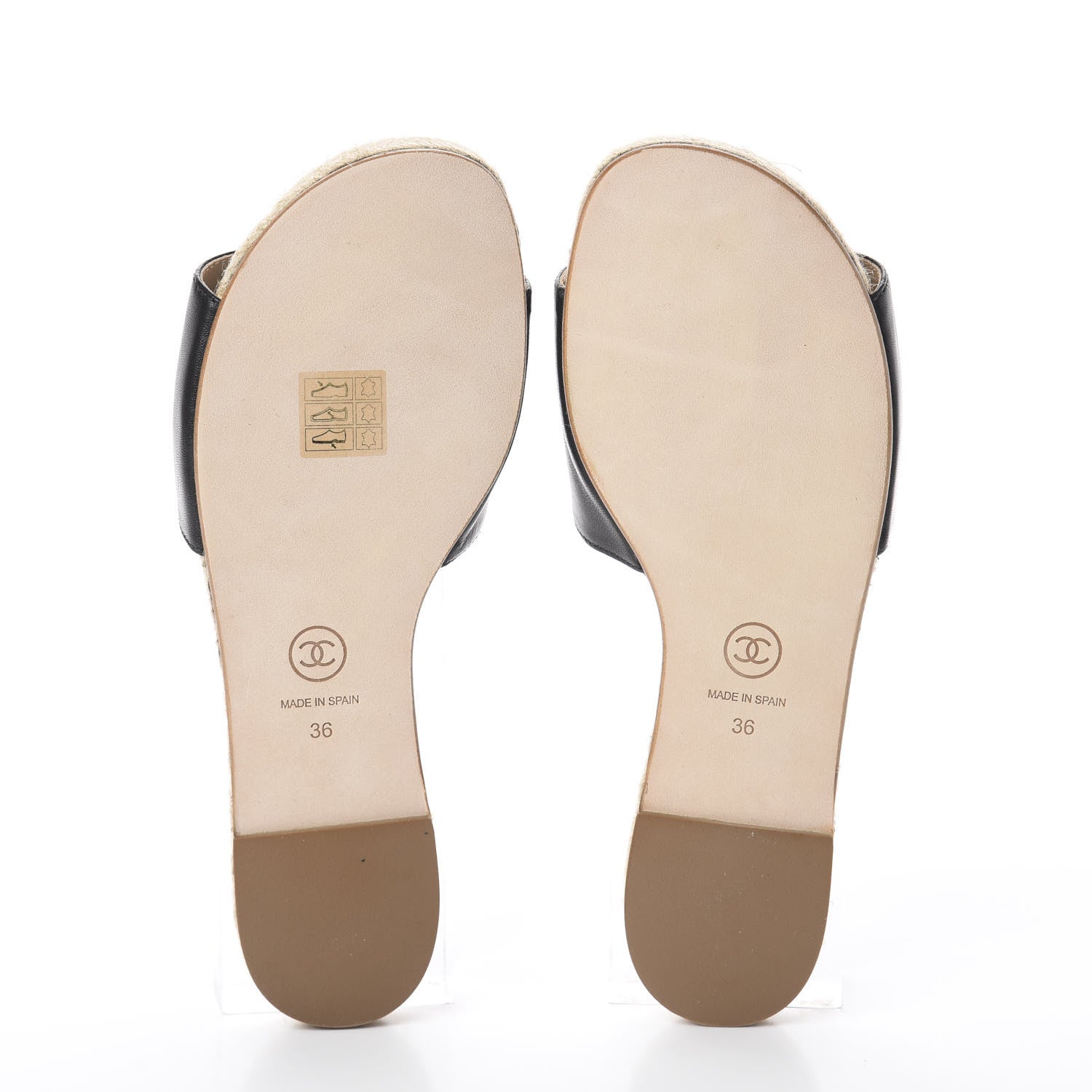 Chanel Lambskin CC Espadrille Slip On Sandals 36 Black 7 of 7