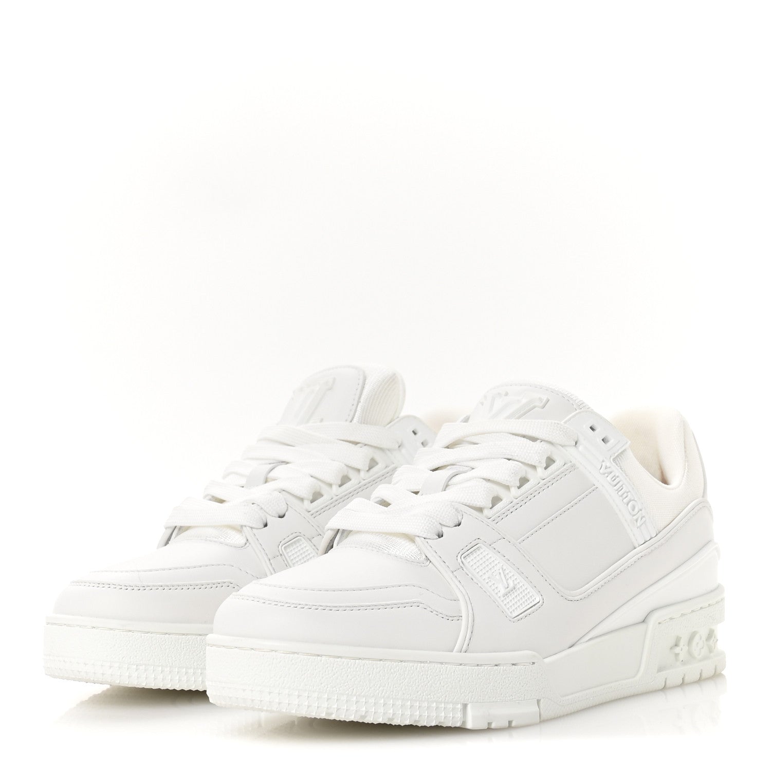Louis Vuitton Calfskin Womens LV Trainer Sneakers 37.5 White 4 of 9