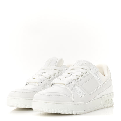 Louis Vuitton Calfskin Womens LV Trainer Sneakers 37.5 White 4 of 9
