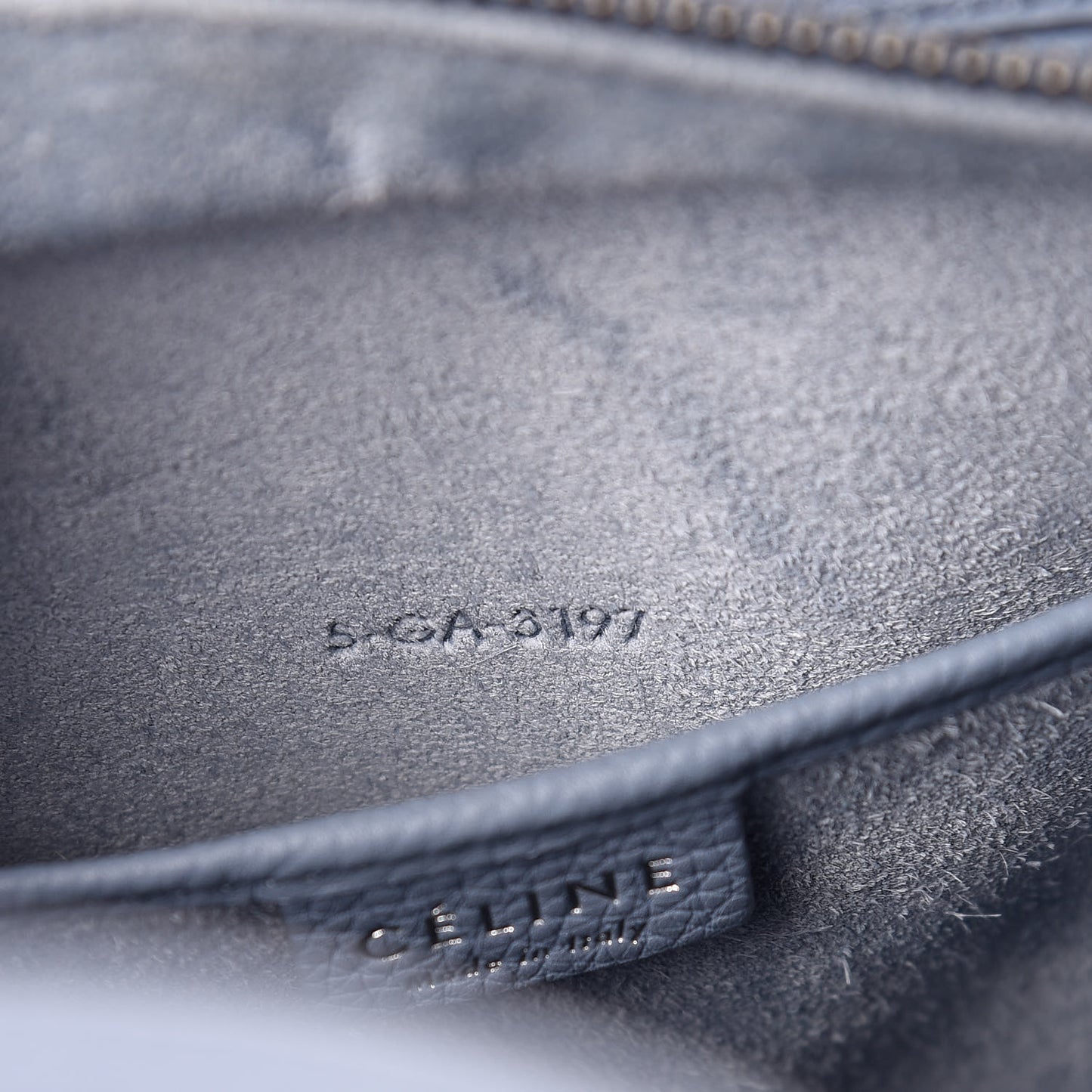 Drummed Calfskin Nano Luggage Blue