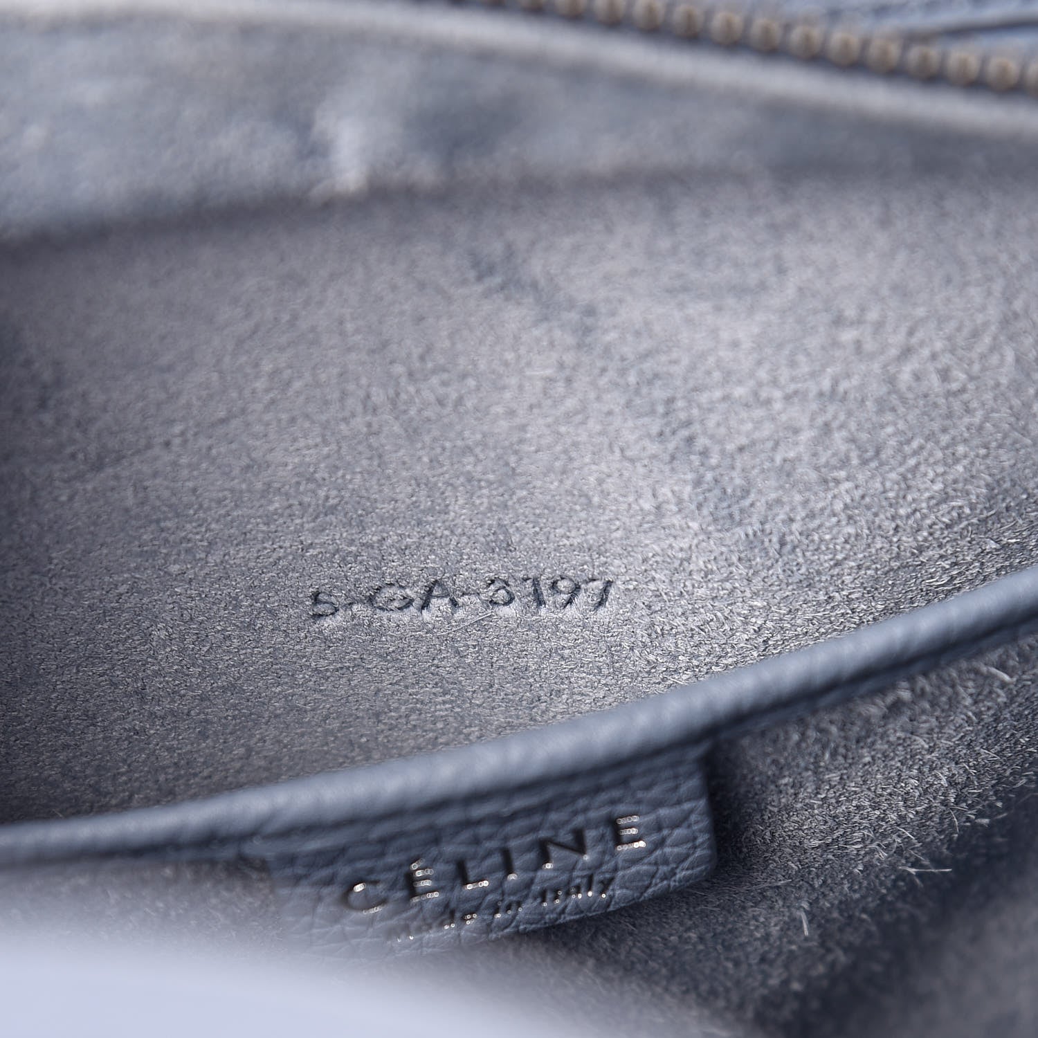 Celine Drummed Calfskin Nano Luggage Blue 9 of 9