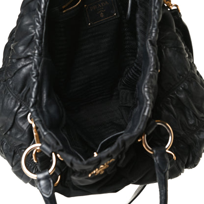 Prada Tessuto Nylon Nappa Gaufre Shoulder Bag Black 4 of 16