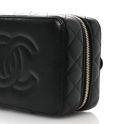 Chanel Caviar Quilted Top Handle Jewelry Case Black 10 of 12
