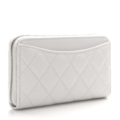 Chanel Caviar Quilted Medium Zip Around Wallet White 2 of 10