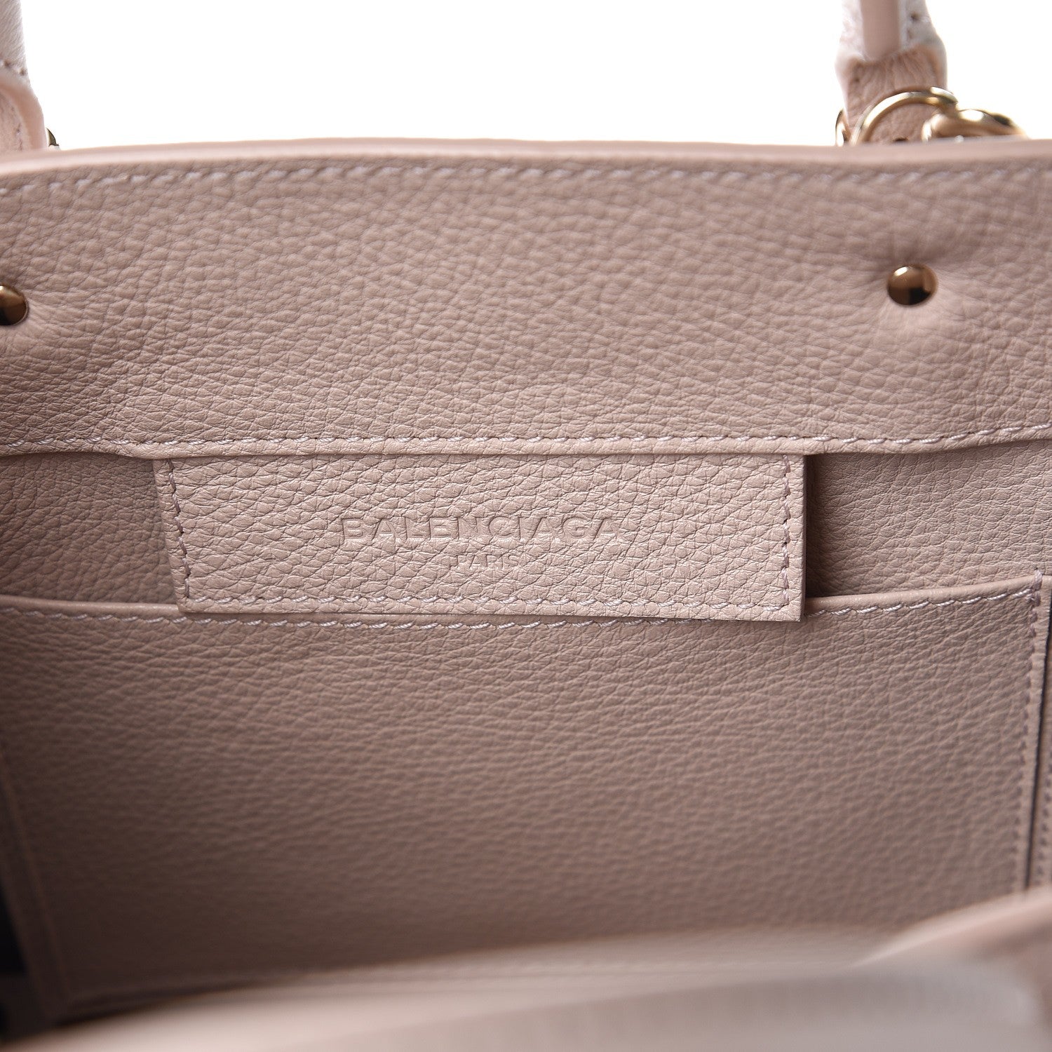Balenciaga Grained Calfskin Gold Metallic Edge Hardware Papier Mini A4 Bois de Rose 7 of 10