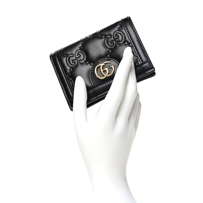 Gucci Calfskin GG Matelasse Card Case Wallet Black 2 of 12