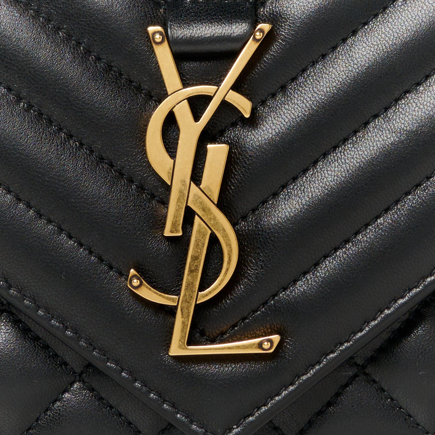 Saint Laurent Lambskin Mixed Matelasse Triquilt Small Monogram Satchel Black 9 of 11