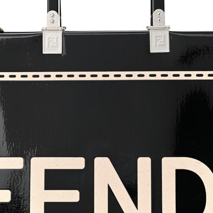 Fendi Patent Plexiglass Medium Fendi Sunshine Shopper Tote Black Ice White 7 of 9