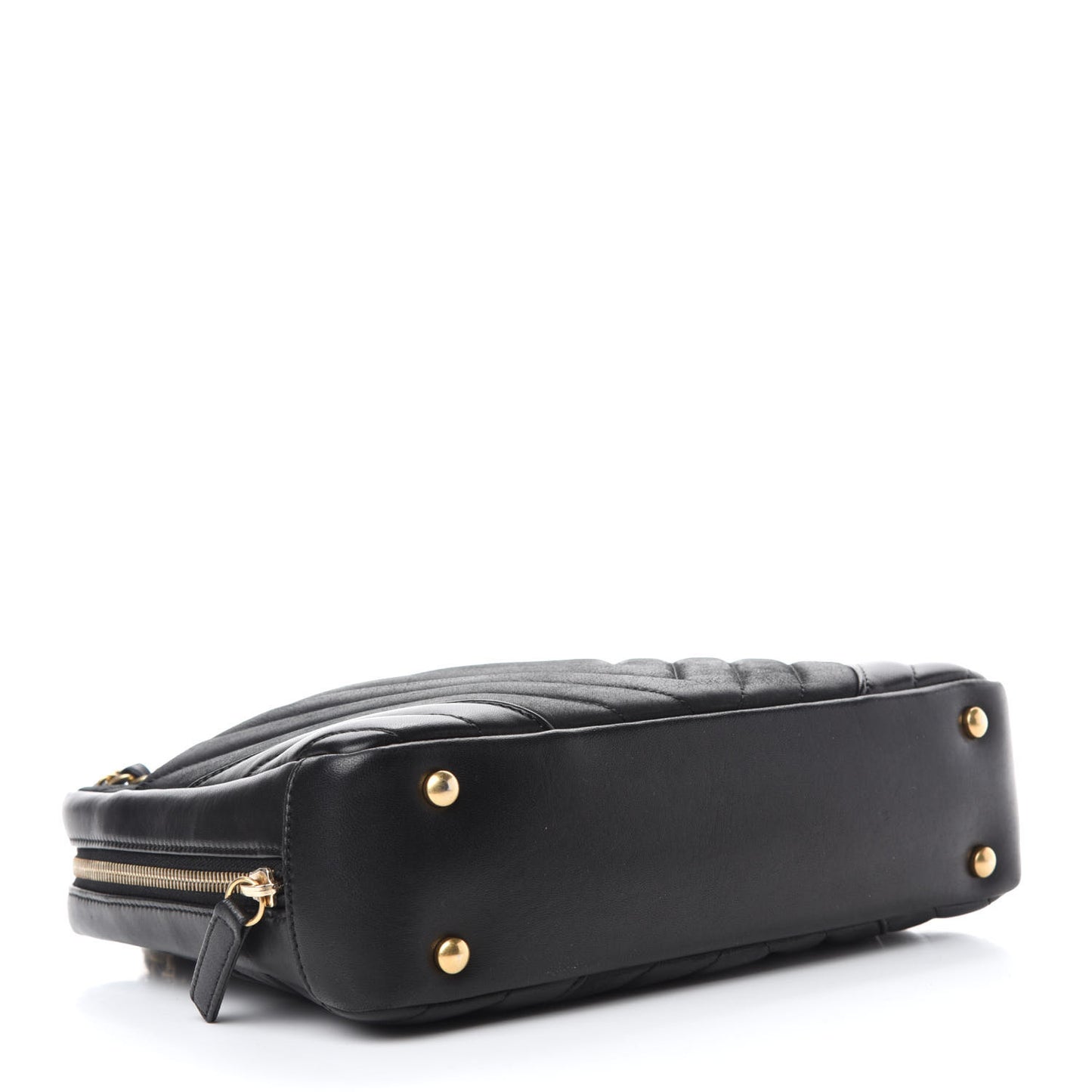 Lambskin Chevron Quilted Camera Case Black