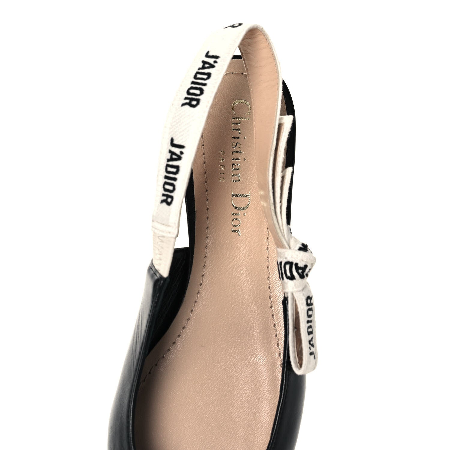 Christian Dior Lambskin Ribbon J'Adior Slingback Ballet Flats 36 Black 7 of 9