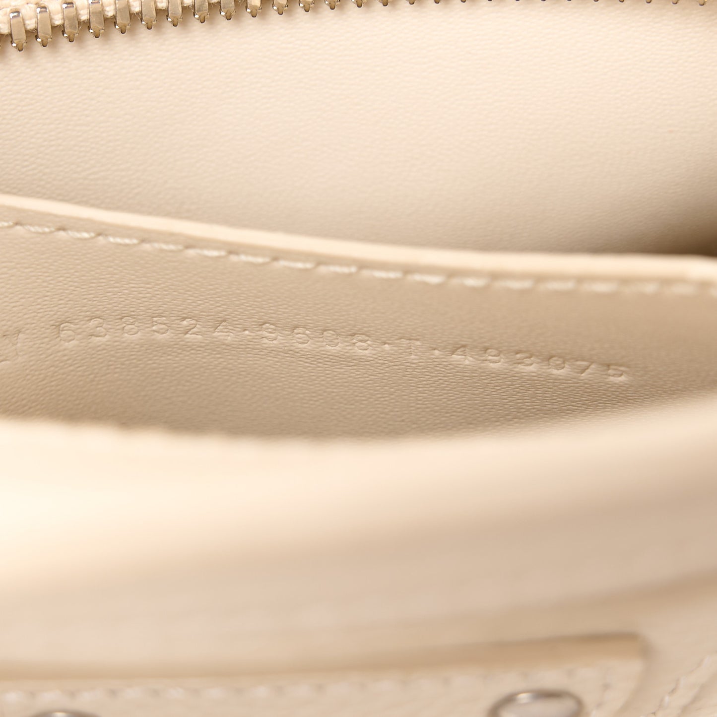 Grained Calfskin Neo Classic Silver Hardware Mini City Cream