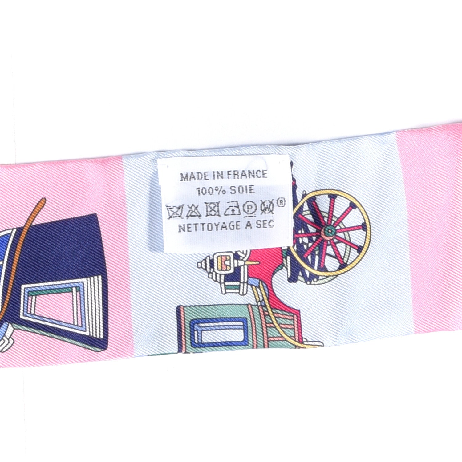 Hermes Silk Les Voitures Exquises Twilly Bleu Rose Vert 2 of 4