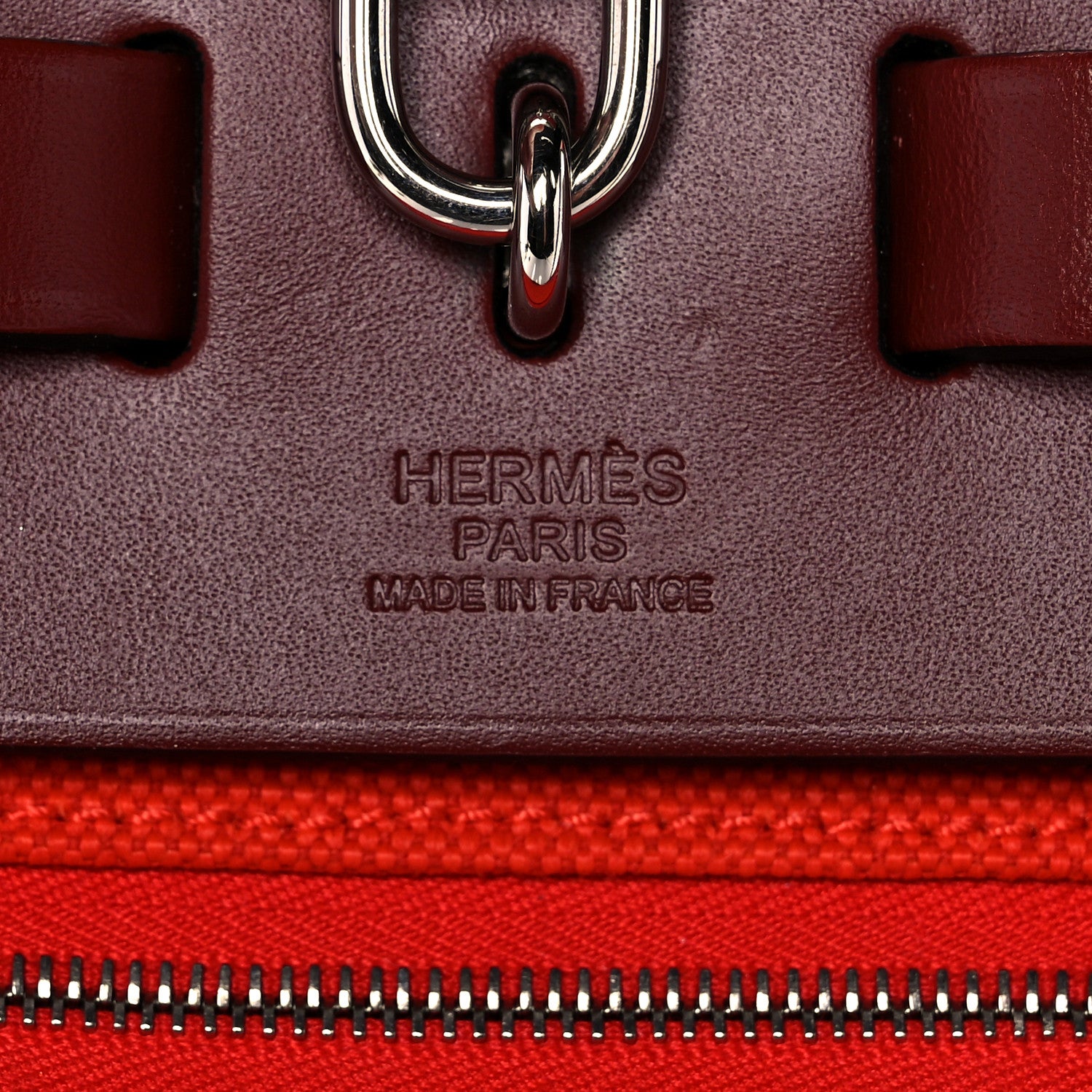 Hermes Vache Hunter Toile Herbag Zip 31 PM Capucine Rouge H 5 of 14