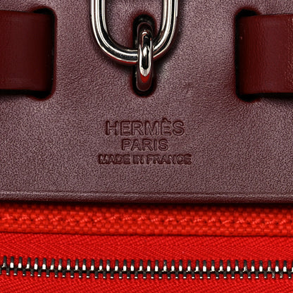 Hermes Vache Hunter Toile Herbag Zip 31 PM Capucine Rouge H 5 of 14
