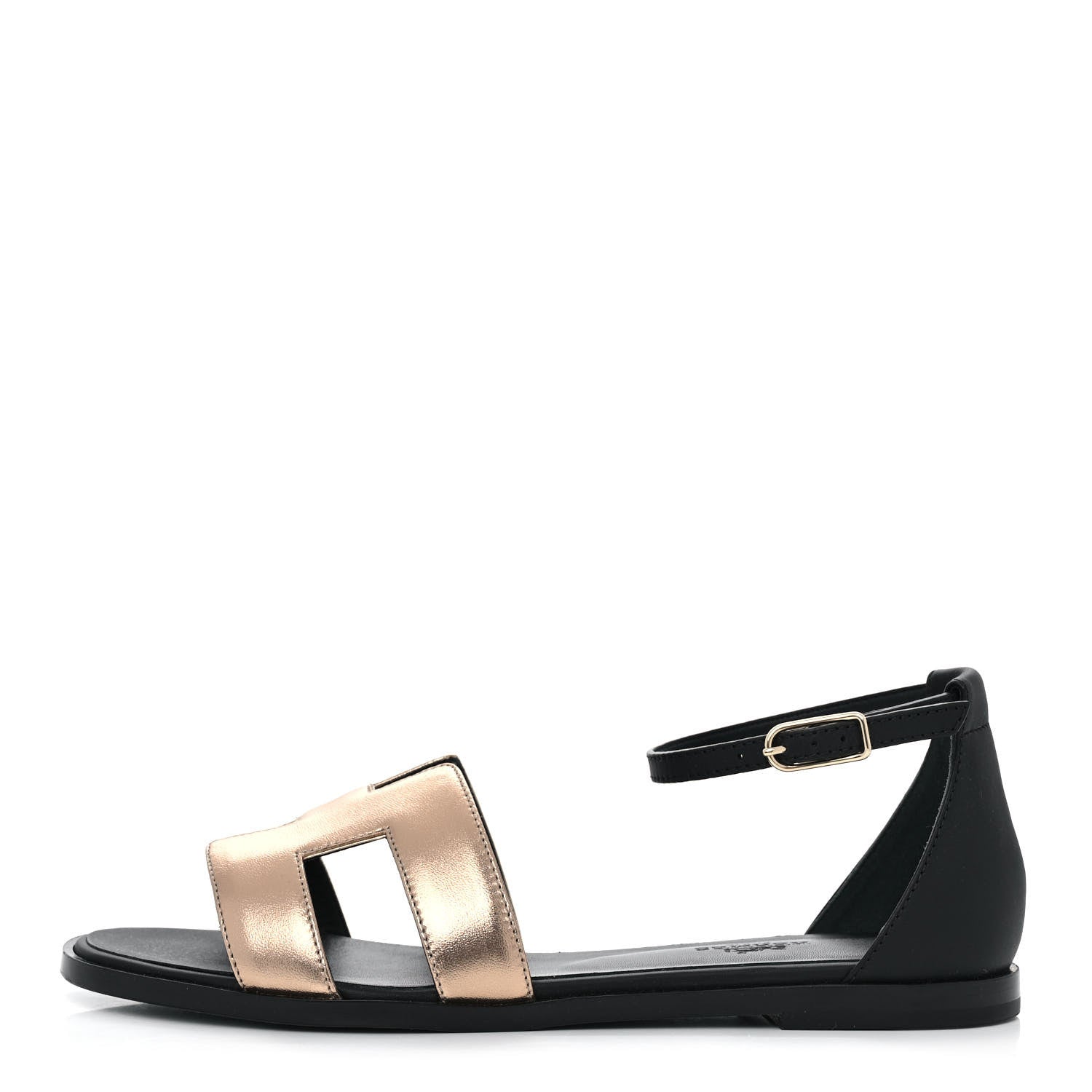 Hermes Metallic Nappa Santorini Sandals 36.5 Gold 1 of 8