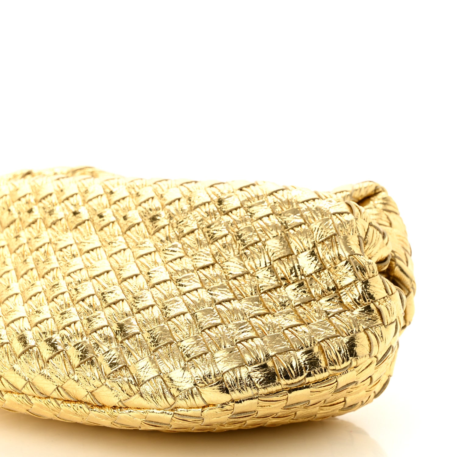 Bottega Veneta Laminated Calfskin Pressed Intreccio Mini Jodie Gold 11 of 11