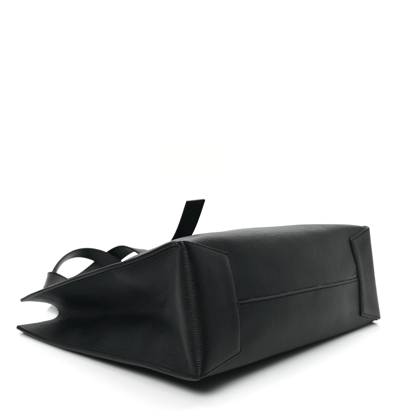Soft Grained Calfskin Buckle Zip Tote Black