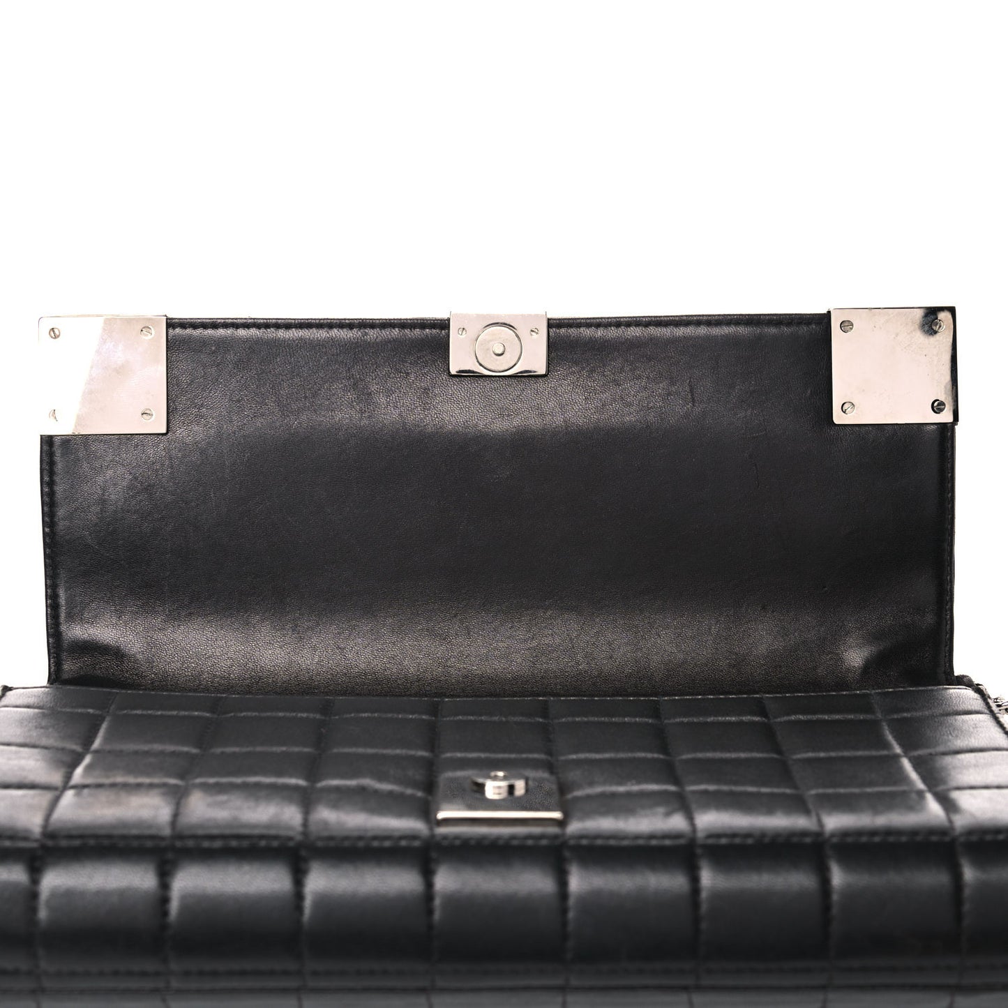 Lambskin Chocolate Bar Flap Black