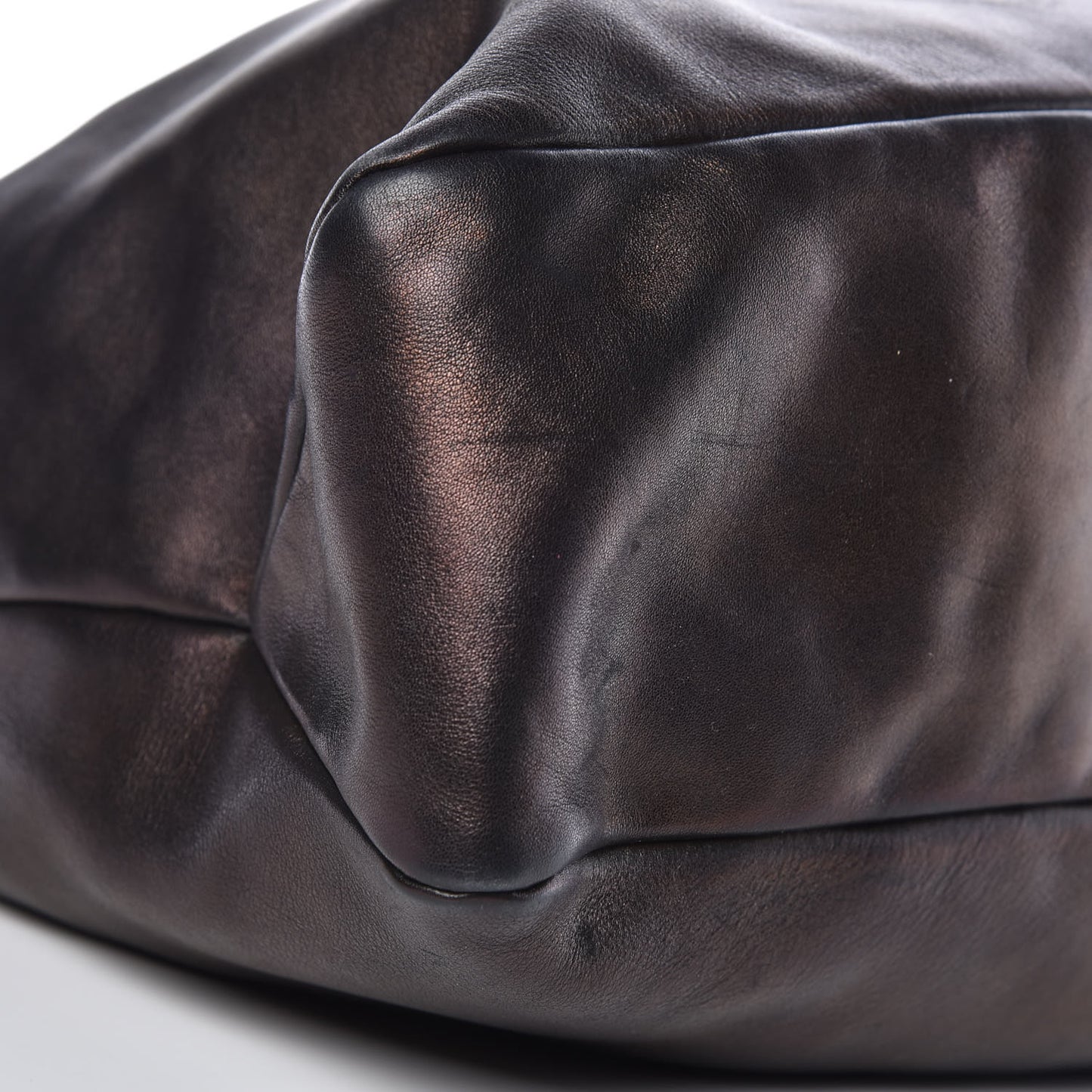 Calfskin Large Horsebit Chain Hobo Bronze