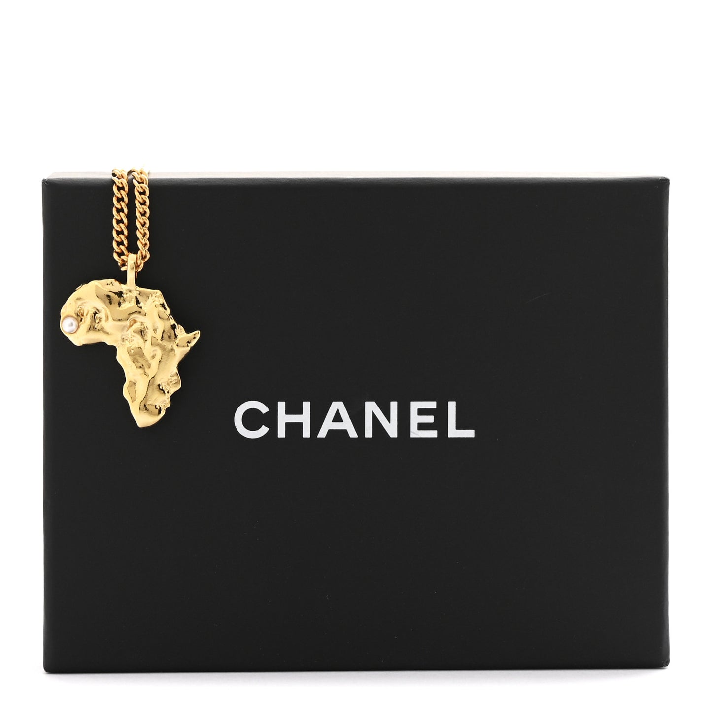 Crystal Pearl CC Africa Pendant Necklace Gold White