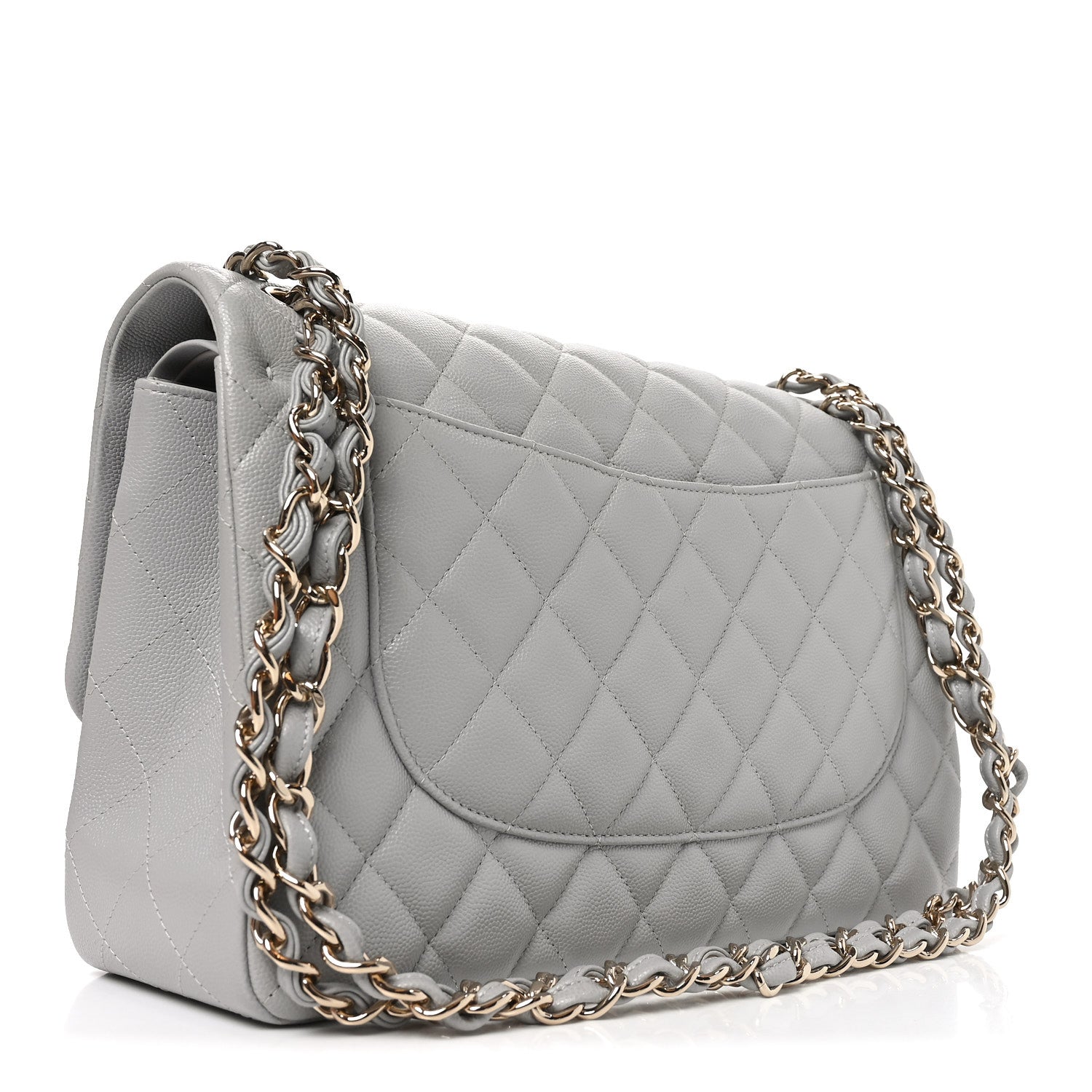 Chanel Caviar Quilted Jumbo Double Flap Grey 3 of 11