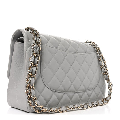 Chanel Caviar Quilted Jumbo Double Flap Grey 3 of 11
