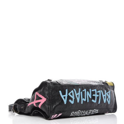 Balenciaga Agneau Graffiti All Over Classic Hardware City Black Multicolor 4 of 10