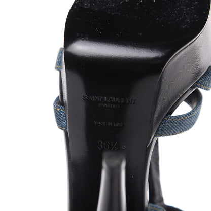 Saint Laurent Denim Dirty Jodie Tripon 105 Platform Sandals 36.5 Sky Blue 6 of 9