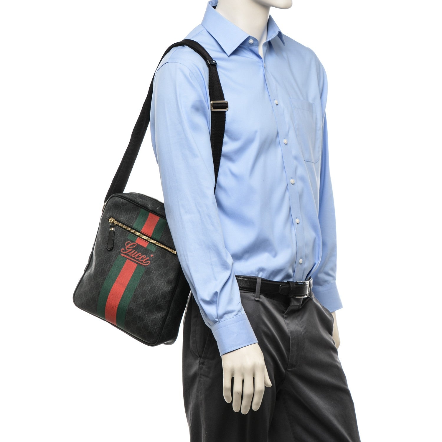 Gucci GG Plus Monogram Web Messenger Bag Black 2 of 7