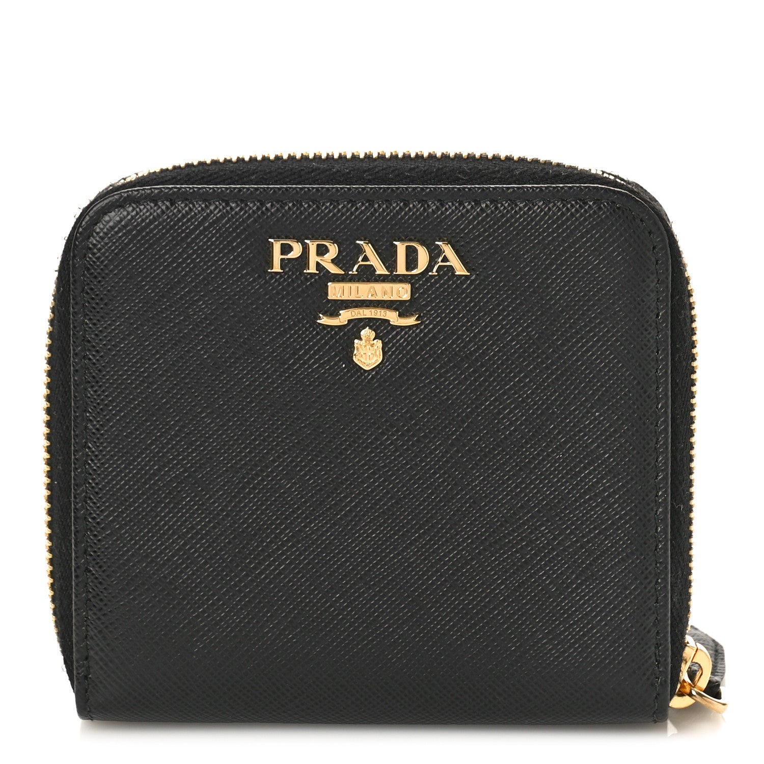 Prada Saffiano Metal Coin Purse Black 1 of 9