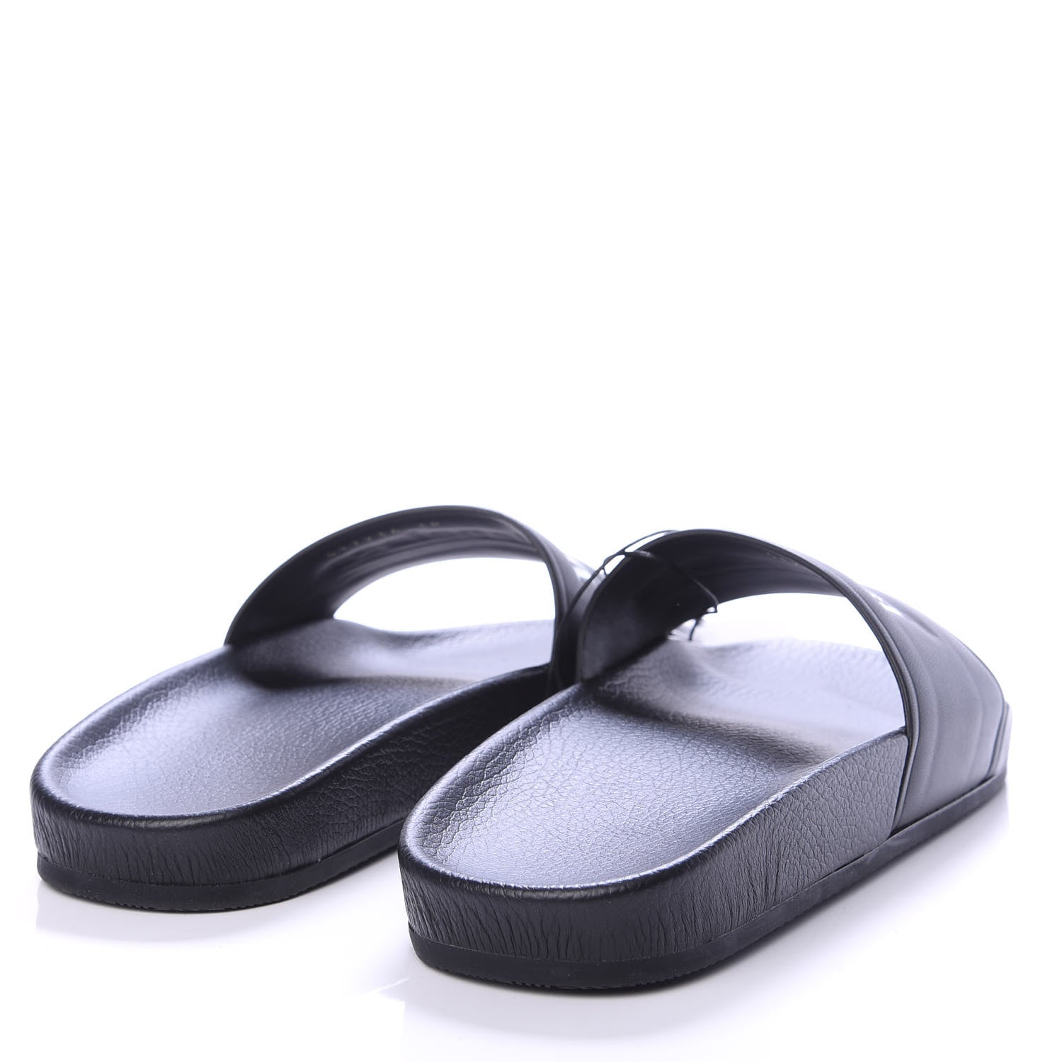 Balenciaga Nappa Political Campaign Logo Womens Pool Slide Sandals 38 Black White Vermillon 4 of 6