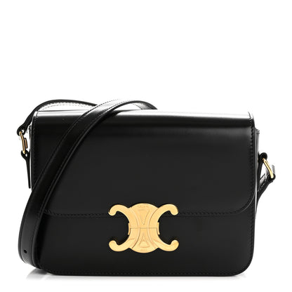 Celine Shiny Calfskin Teen Triomphe Black 1 of 13