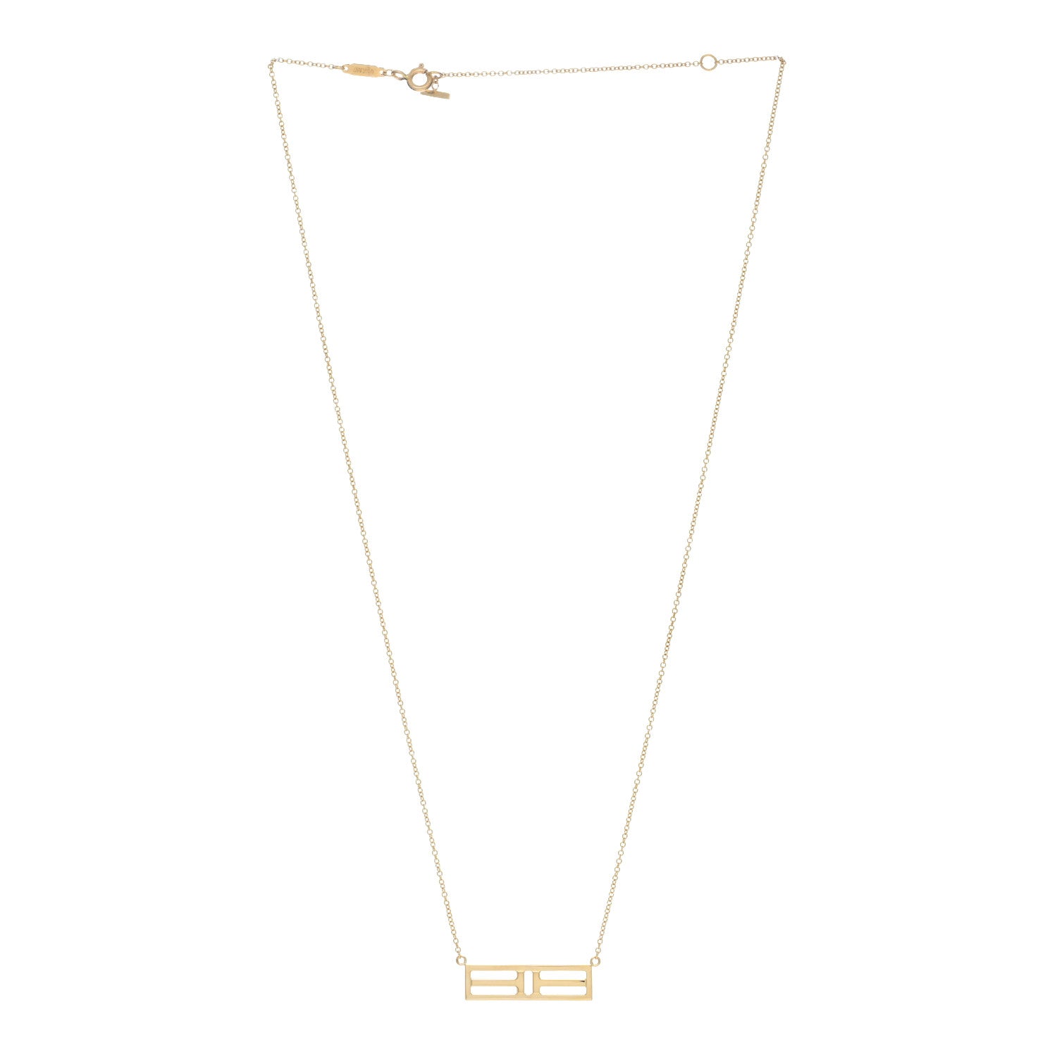 Tiffany 18K Yellow Gold Tiffany T Two Open Horizontal Bar Pendant Necklace 2 of 4