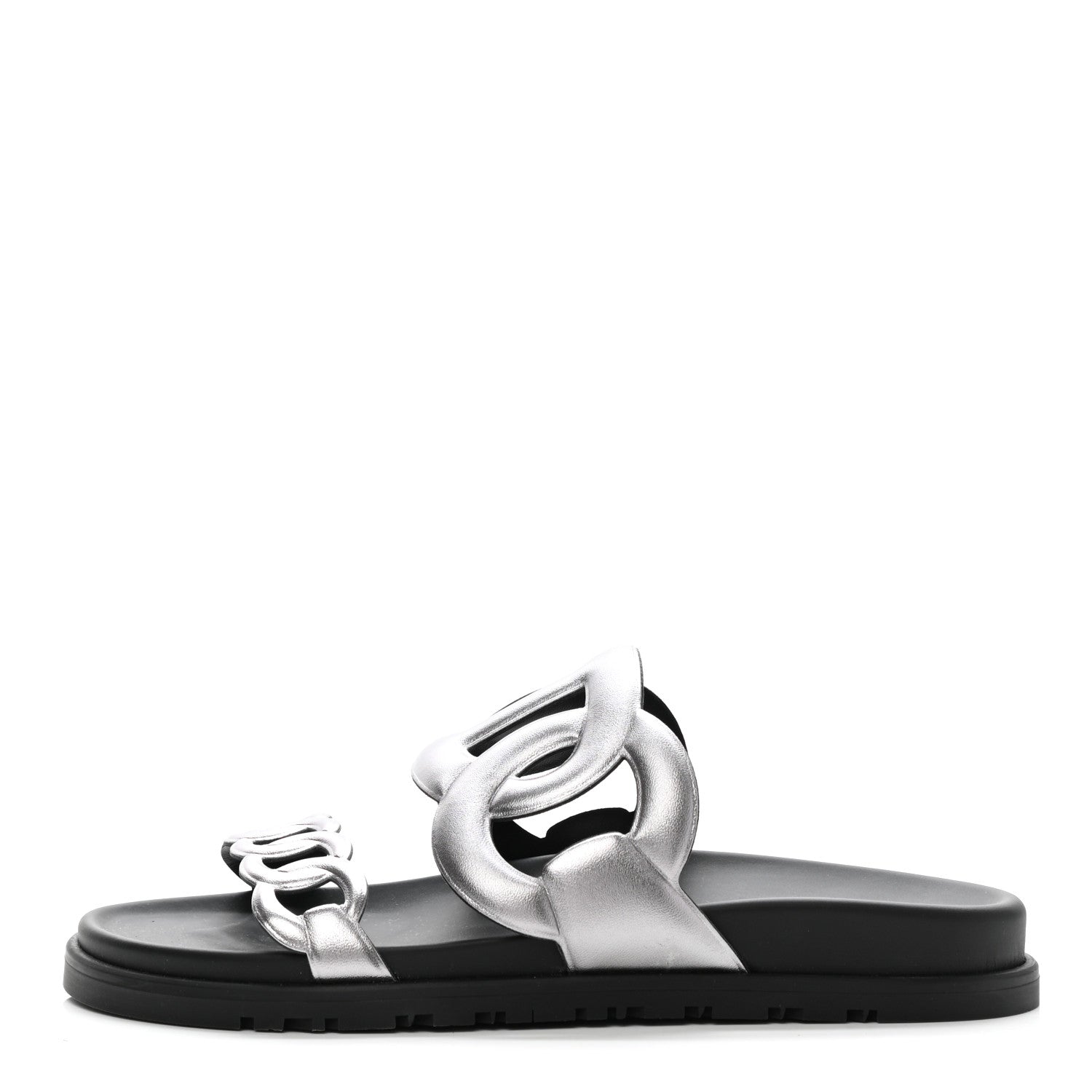 Hermes Nappa Extra Sandals 38 Gris Argent 1 of 9