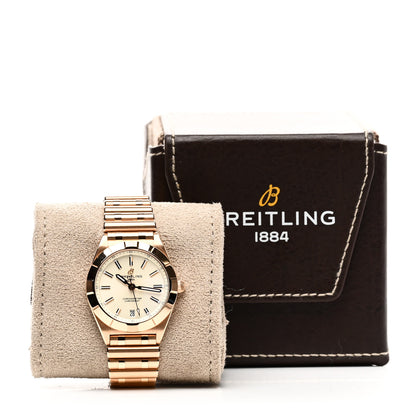Breitling 18K Rose Gold 32mm Chronomat Quartz Watch White R77310101A1R1 5 of 5