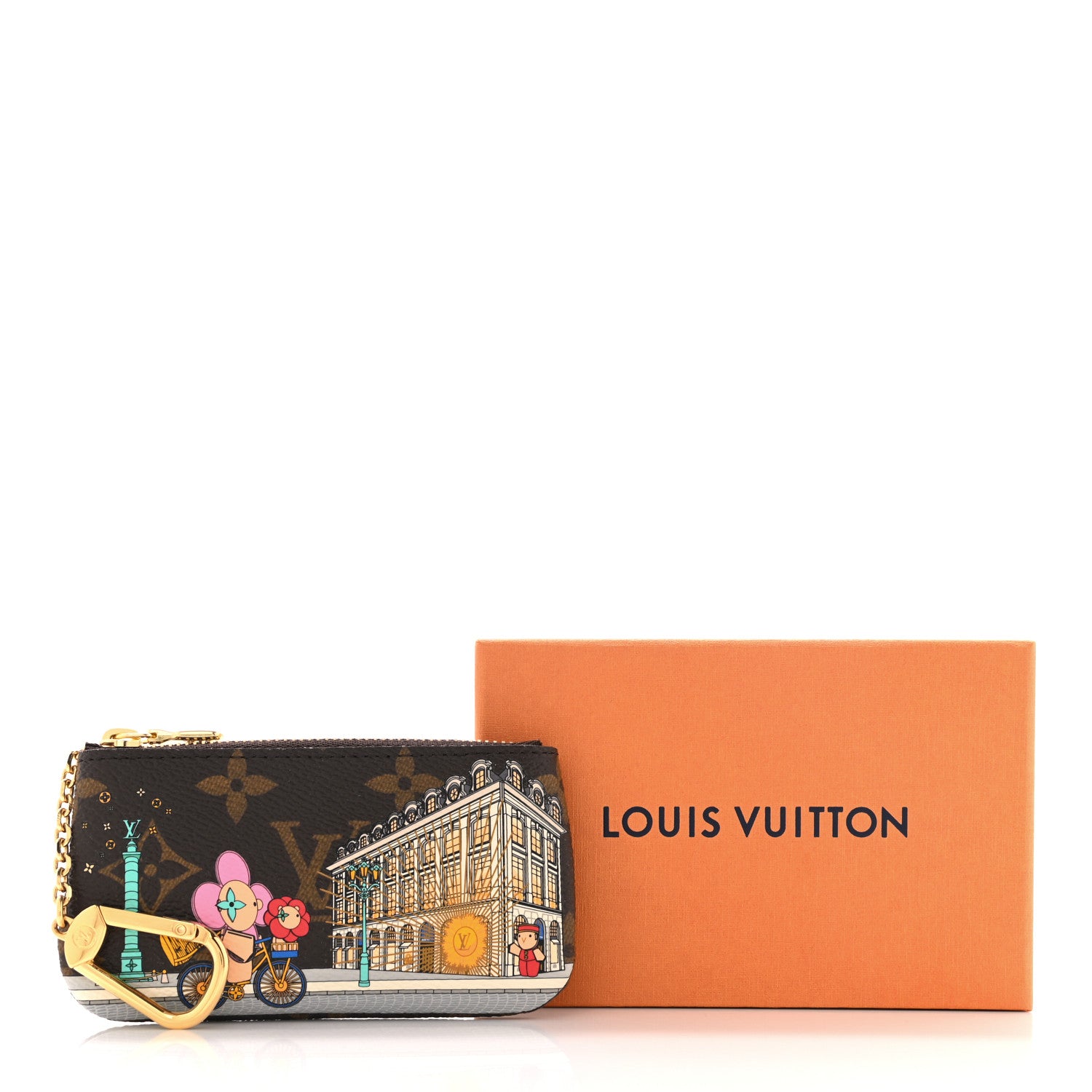 Louis Vuitton Monogram 2022 Christmas Animation Paris Key Pouch Pink 8 of 8
