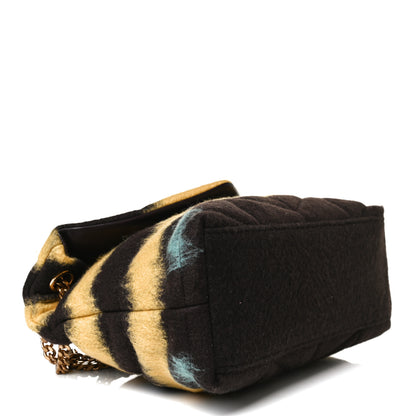 Saint Laurent Tie Dye Wool Quilted Small Loulou Puffer Monogram Chain Satchel Yellow Pacific Blue Dark Pecan 4 of 21