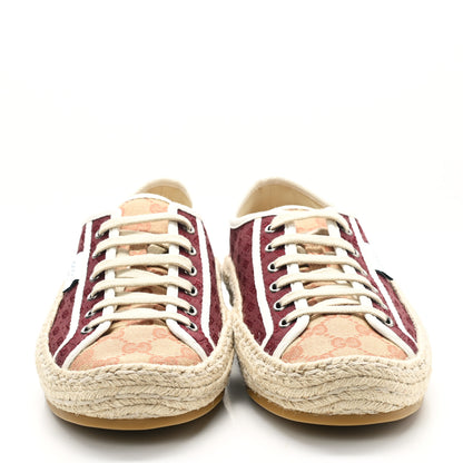 Gucci Jacquard Mini GG Monogram Mens Espadrille Sneakers 9.5 Burgundy Brick Red 2 of 9