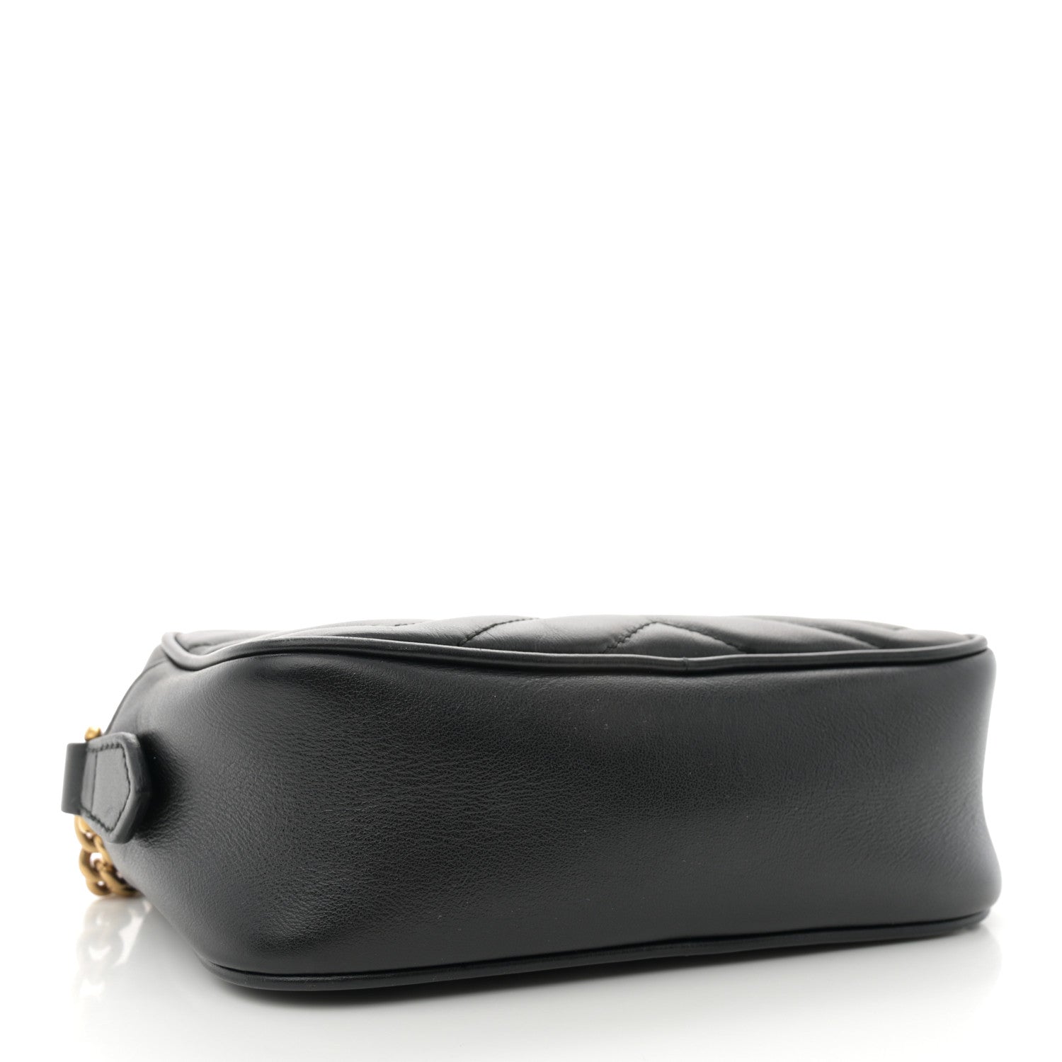 Gucci Calfskin Matelasse Mini GG Marmont Chain Shoulder Bag Black 4 of 14