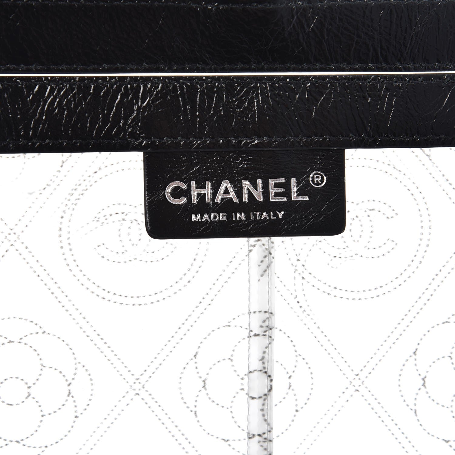 Chanel PVC Calfskin Coco Bag Raincoat White Black 6 of 8