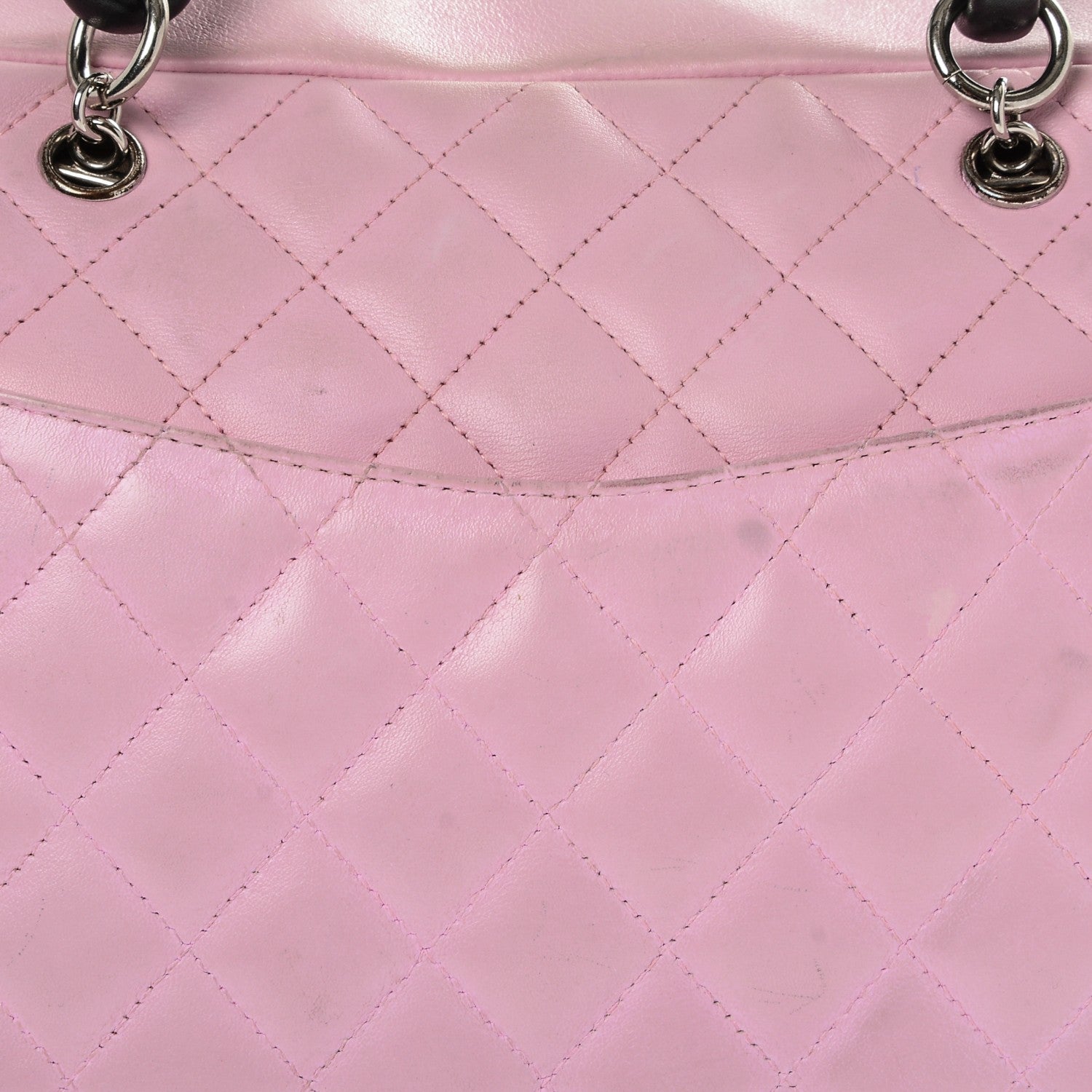 Chanel Calfskin Quilted Large Cambon Multipocket Reporter Pink Black 12 of 13