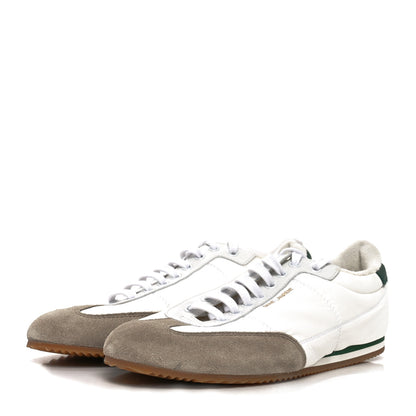 Saint Laurent Suede Nylon Aston Sneakers 40 White Green 4 of 8