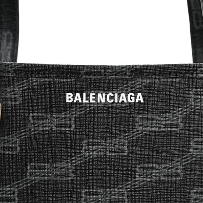Balenciaga Coated Canvas BB Monogram Medium Signature East West Shopper Bag Black Grey 9 of 11