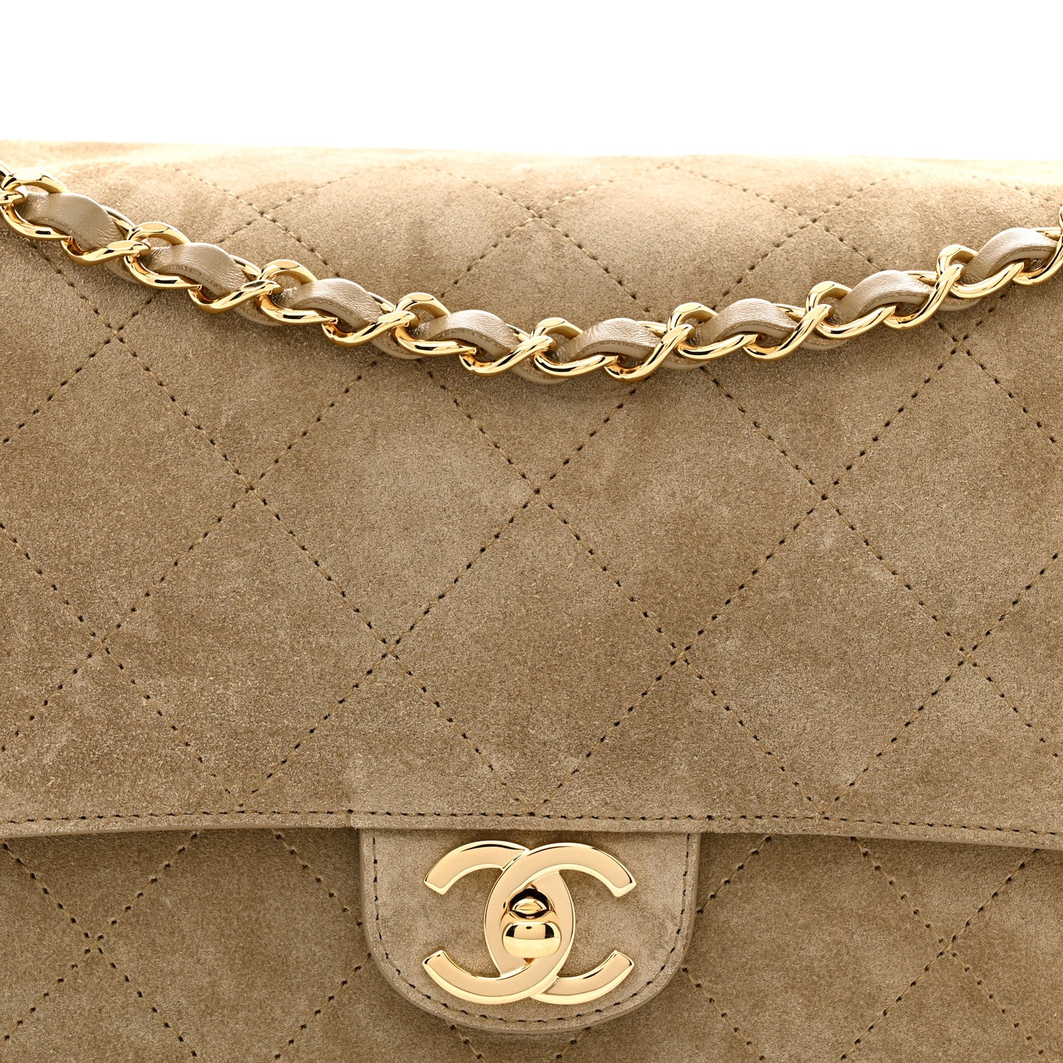 Chanel Suede Calfskin Small Souplissimo Maxi Flap Dark Beige 8 of 11